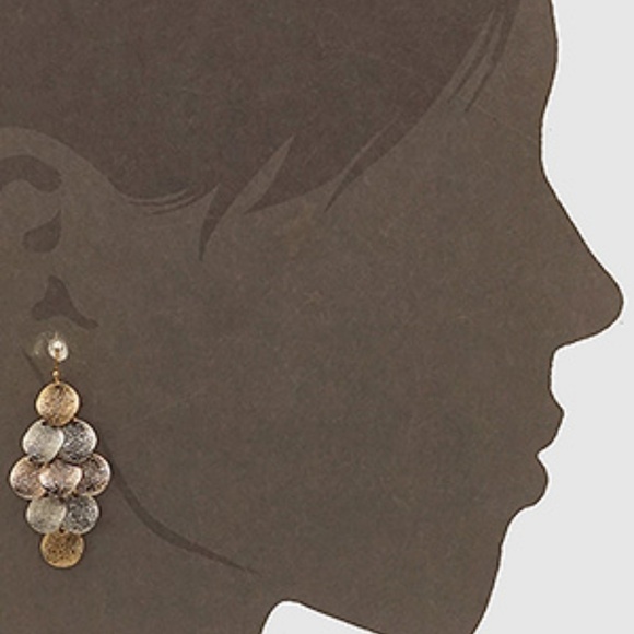 Tri-color Cluster Drop Earrings - Picture 2 of 3